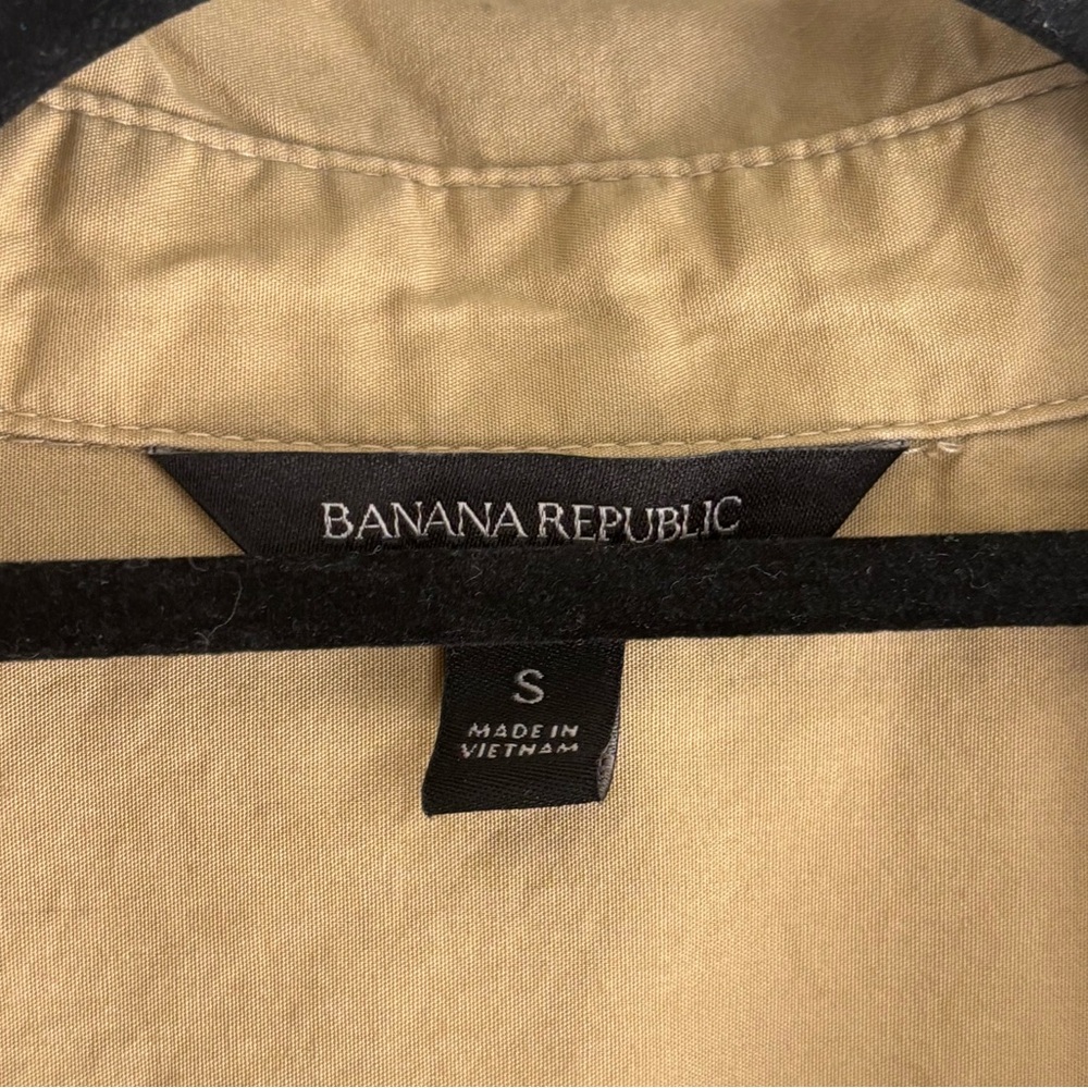 Banana Republic Poplin Knee Length Shirt Dress in Khaki, Size Small - Picture 5 of 9